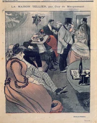 Guy de Maupassant（1850-93）による「La Maison Tellier」のイラスト、「Gil Blas」の表紙、1892年10月9日（詳細）（199745も参照）